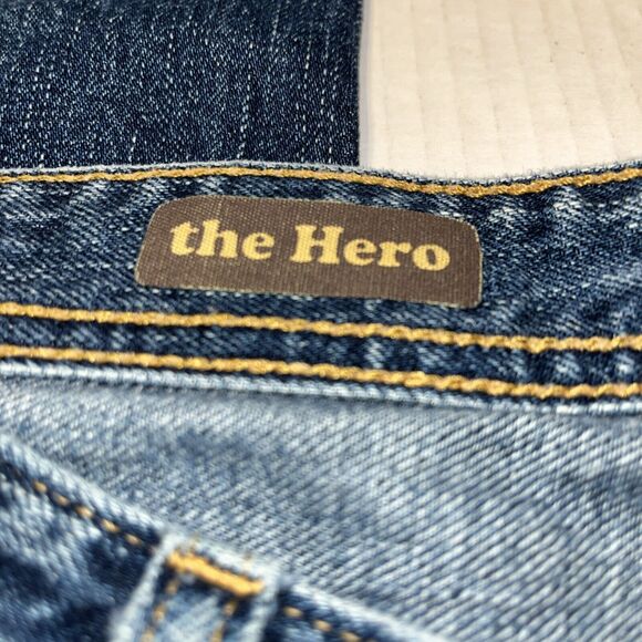 AG Adriano Goldschmied Men's Jeans The Hero Distressed Straight Leg Size 36 x 32 - Picture 6 of 12